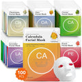 100 Pack Collagen Essence Sheet Facial Masks, Bulk Face Masks Skincare