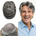 F M FACE MIRACLE NEW YORK Toupee for Men French Lace Center Mens Toupee Hairpiens Human Hair Replacement System Black Brown Blonde Gray Hair Units, 7X9