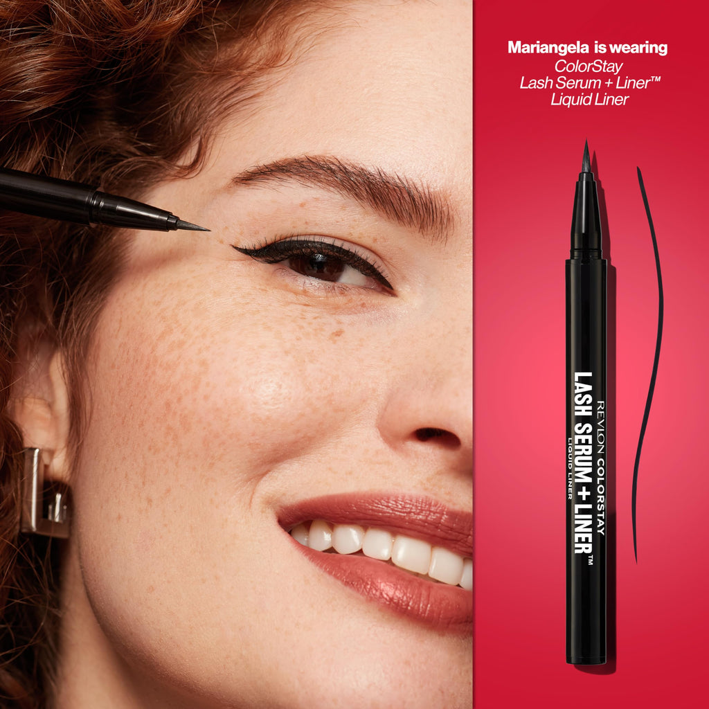 REVLON ColorStay Lash Serum + Liner, Liquid Eyeliner, 001 Blackest Black