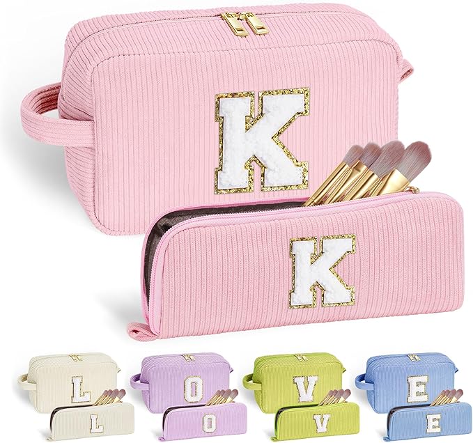 YOOLIFE Teen Girls Makeup Bag, 5 6 7 8 9 10 11 12 13 14 15 16 Year Old Girl Birthday Gift | Gifts for Women Sister Girlfriend Daughter Gifts Cute Makeup Brush Bag Pink Cosmetic Bags for Women Pink K