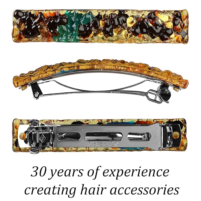 Hair Barrettes for Women, 3 Pack Tortoise Shell Hair Clips for Thick Hair