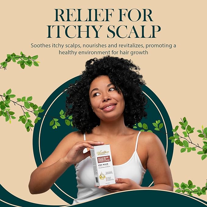 Pre‑Wash Scalp Oil for Dry, Itchy Scalp & Hair Growth | Rosemary, Biotin, Castor Oil | Hydrates, Reduces Flakes & Strengthens Roots | Fragrance‑Free, Lightweight Formula – 2 fl oz