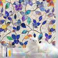 QHYsunshine Stained Glass Window Privacy Film Decorative Rainbow Static Clings – Ideal for Home & Office, Adhesive-Free, Removable, UV-Blocking (Purple Rainbow, 23.6 X 78.7 in)