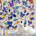 QHYsunshine Stained Glass Window Privacy FilmDecorative Rainbow Static Clings -ldeal for Home &Office,Adhesive-Free,Removable, Uv-Blocking (Purple Rainbow, 45.2 X 157.4 in)