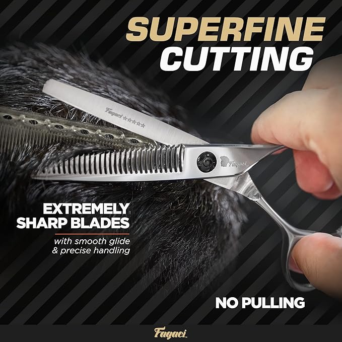 Fagaci Hair Thinning Scissors 6", Professional Thinning Shears Sharp Blades