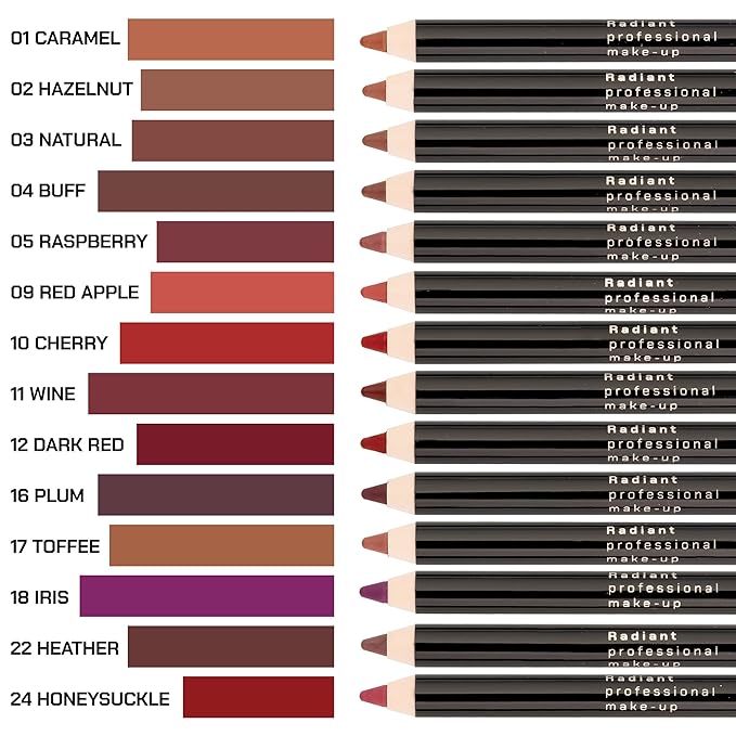 Radiant Professional Waterproof Long Lasting Lip Liner, 17 TOFFEE
