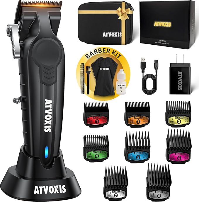 ATVOXIS Hair Clippers for Men Professional, Cordless Barber Clippers for Hair Cutting, Maquina para Cortar Pelo De Hombre