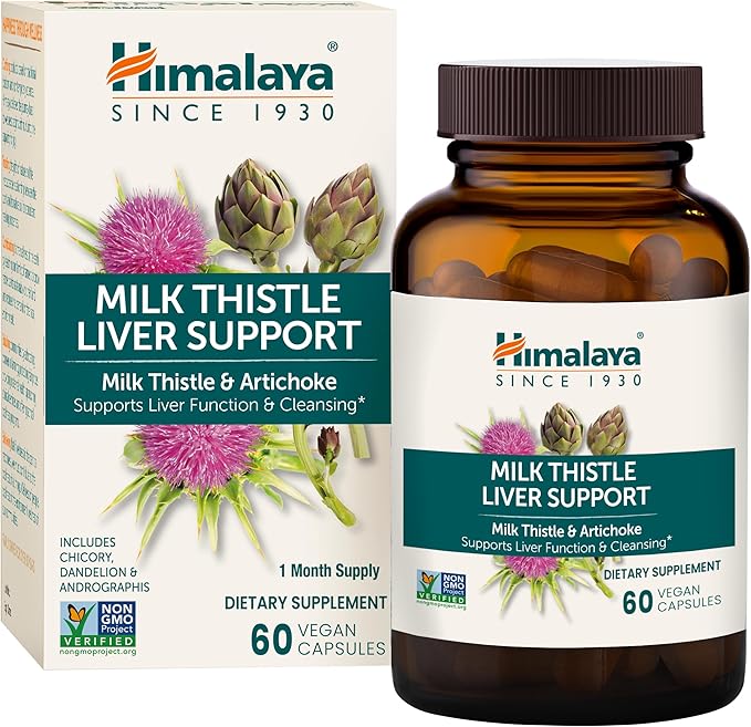Himalaya Milk Thistle Liver Support Capsules, Liver Detox, 350 mg, 60 Count