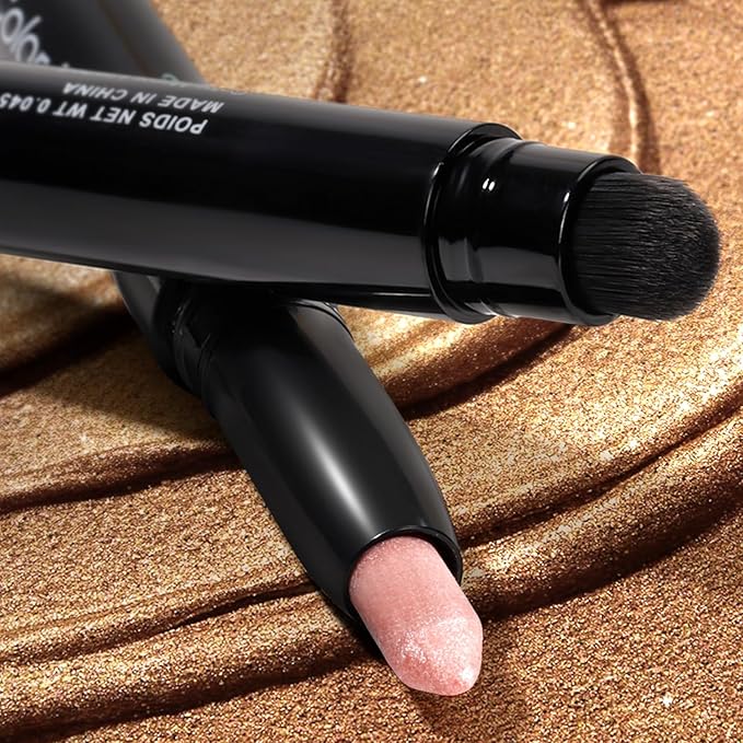 Color Mirror Longwear Cream Eye Shadow Sticks(01 Baby Pink Shimmer),Smudge-Proof, Waterproof Eyeshadow,Silky Formula Glitter With Makeup Brush,Light Pink Sheer Shimmer