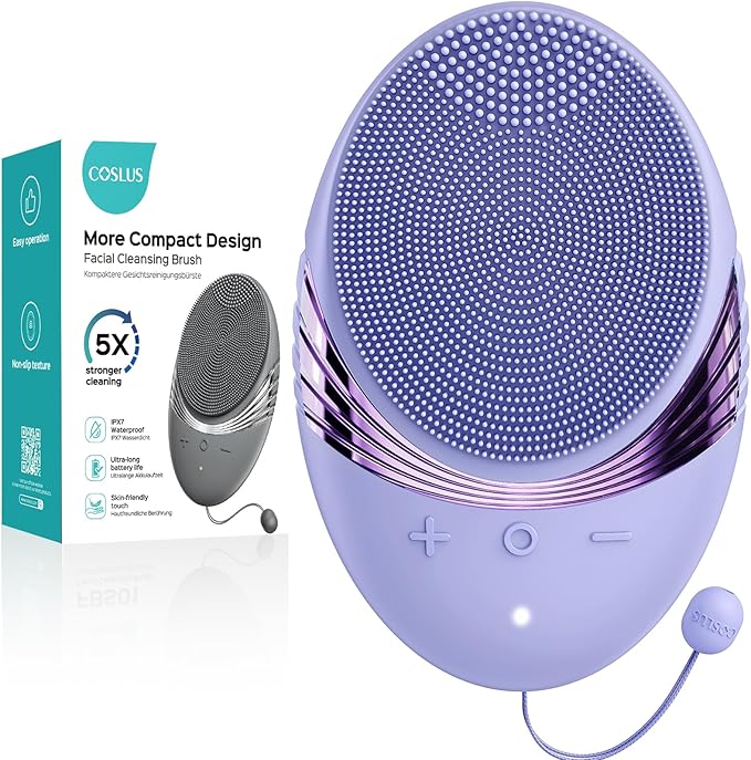 COSLUS FBS01 Facial Cleansing Brush Face Scrubber, Compact for Travel