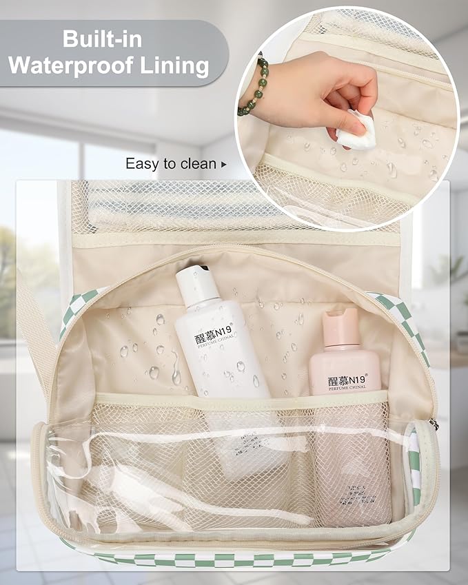 Relavel Travel Hanging Toiletry Bag for Women, Large Capacity Wash Bag