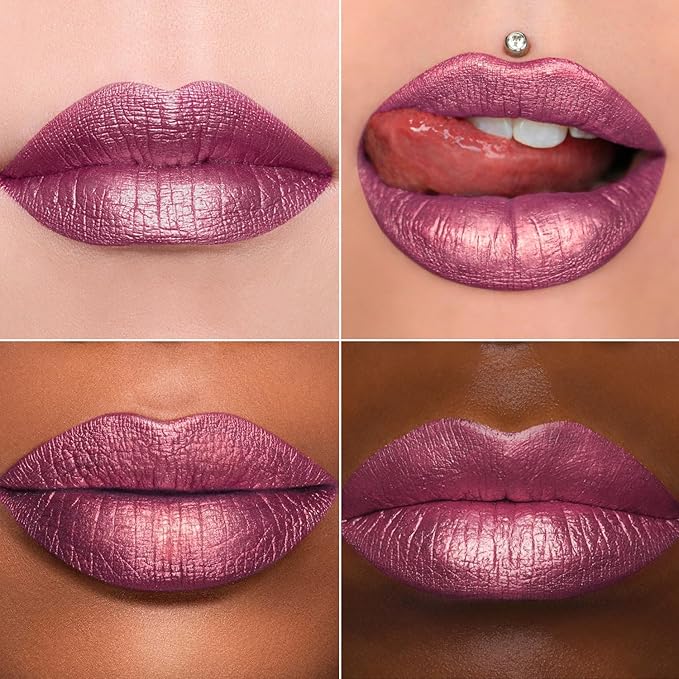 MAKI YIKA Metallic Pink Lipstick Long Lasting Hot Pink Lipsticks for Women