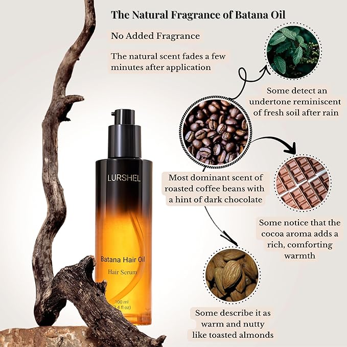 Lurshel Batana Oil hair Serum - Leave-in No Rinse Treatment for Deep Hydration & Nourishment,Frizz Control, Split End Repair, adds Shine, Ideal Solution for Damaged & Dry Hair, (3.4 fl oz)