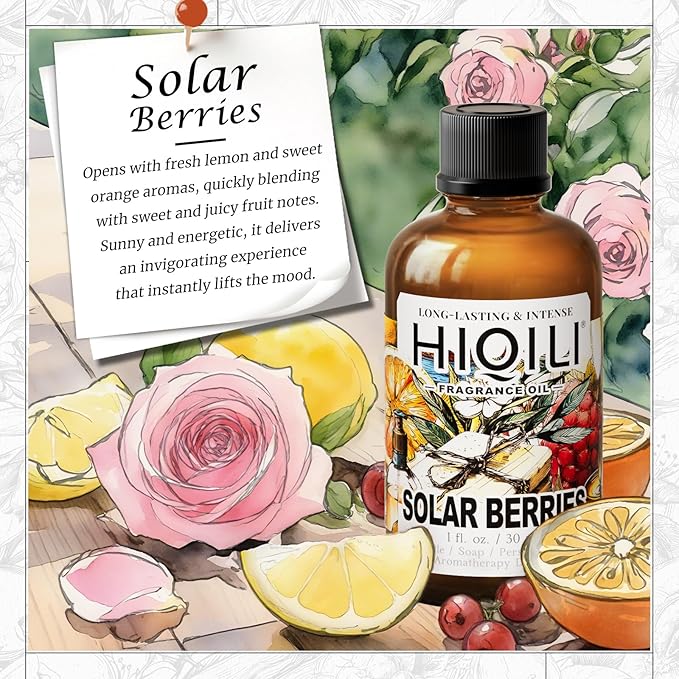 HIQILI Solar Berries Fragrance Oil for Reed Diffuser,Candle&Bath Bomb Craft