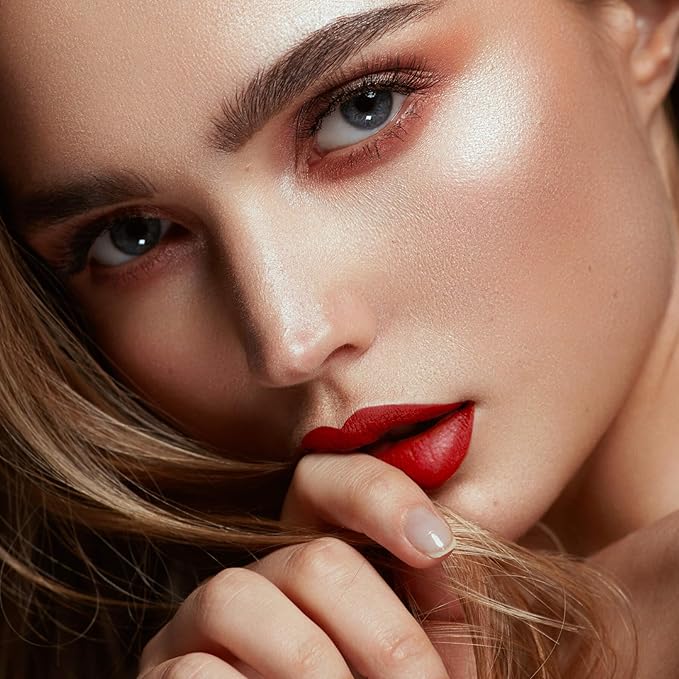 ilembane Matte Liquid Lipstick Set, 3 Pack Red, Black & Dark Red Shades