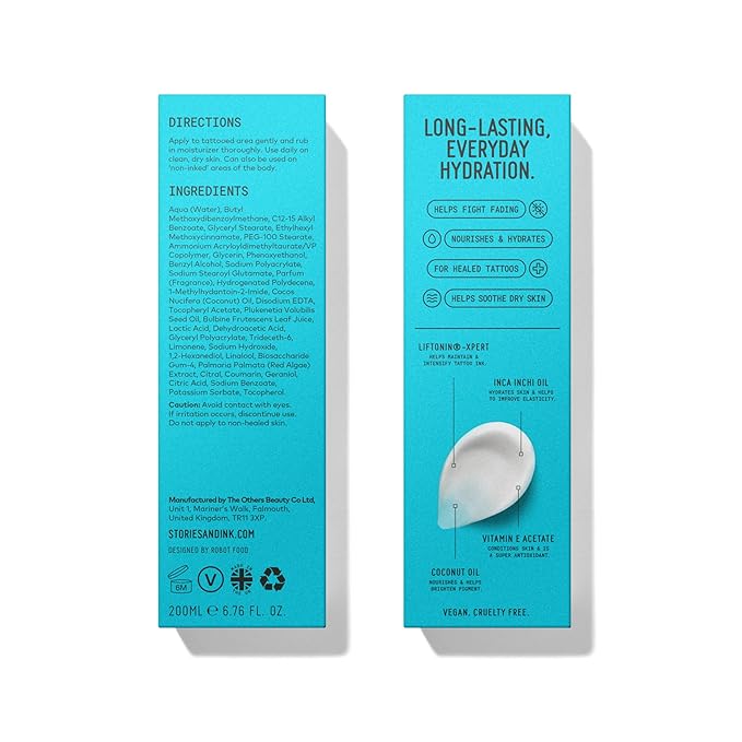 Stories & Ink Tattoo Care Daily Moisturizer | For Healed Tattoos, 6.8 Fl Oz