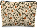 RYYCDOI Vintage Citrus Orange Makeup Bag, Boho Botanical Cosmetic Bags for Women, Fruit Makeup Bag, Fruit Lover Gifts, Orange Gifts for Women Cosmetic Bag Toiletry Bag