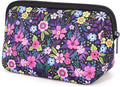 AJLTPA Waterproof Neoprene Cosmetic Bag, Modern Floral