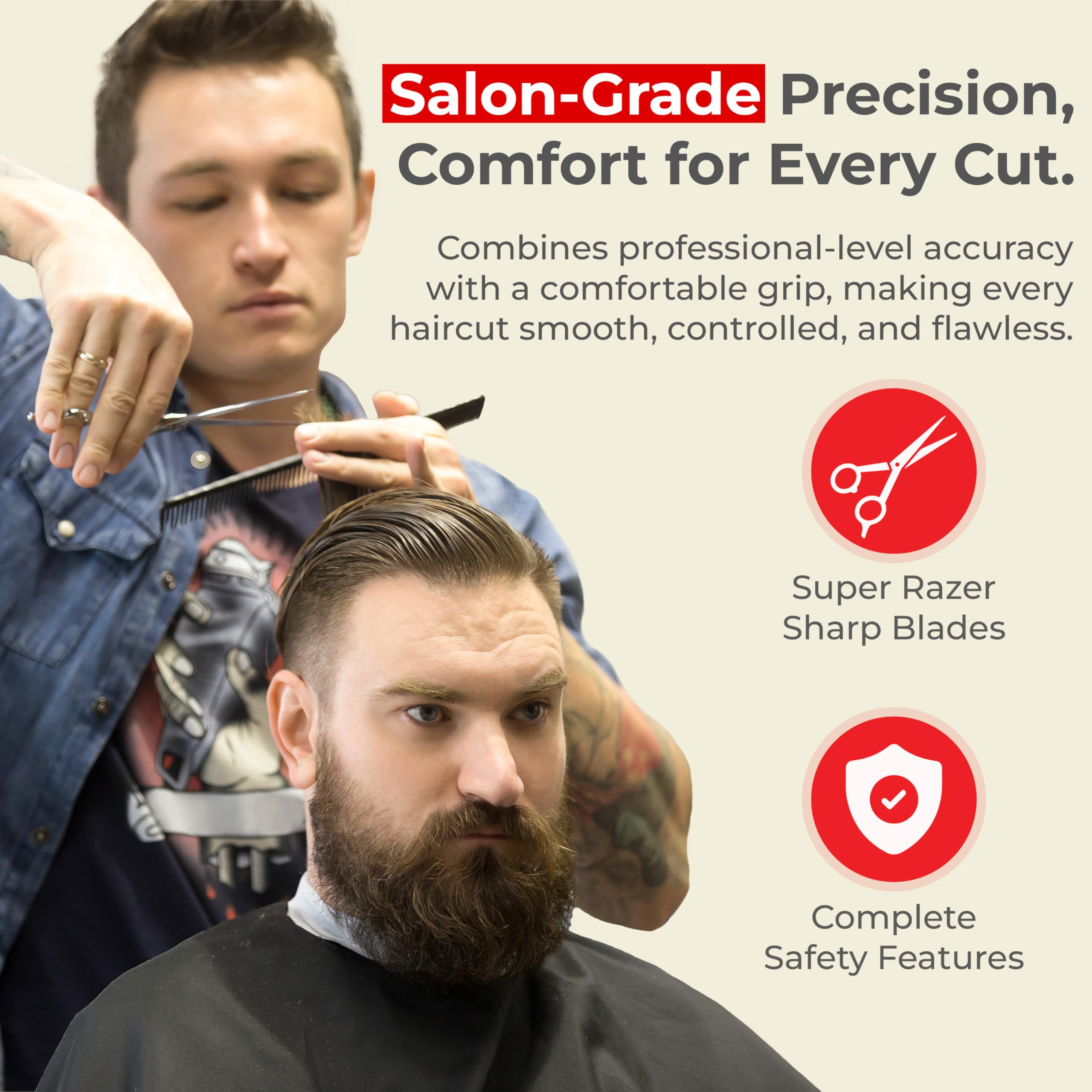 Suvorna 5.5″ Professional Hair Cutting Scissors - Razor Edge Barber Scissors for Hair Cutting - 5.5" Japanese Steel Hair Cutting Shears for Professionals and Homeuse - Hair Shears for Women & Men