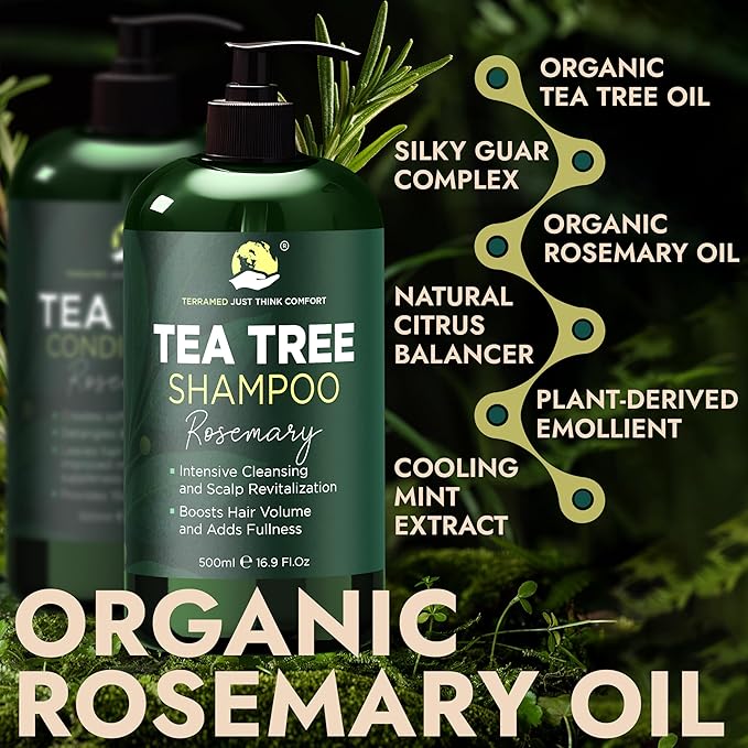 Rosemary Shampoo and Conditioner Set with Tea Tree for Hair Growth & Scalp
