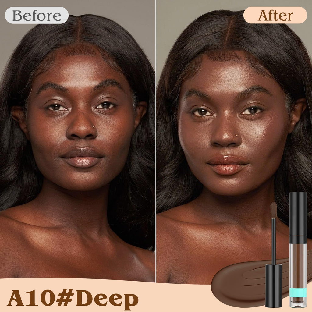 Under Eye Concealer, Full-Coverage Concealer Foundation Makeup for Older Women, Covers Blemishes & Under-Eye Circles, Spots, Matte Finish, Redness & Discoloration, Vegan & Cruelty-Free A10#Deep