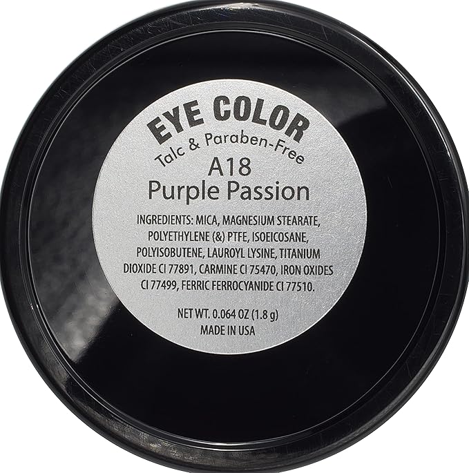 Pure Ziva Purple Passion Shimmering Violet Mauve Pressed Powder Single Eyeshadow; Talc, Paraben & Cruelty Free