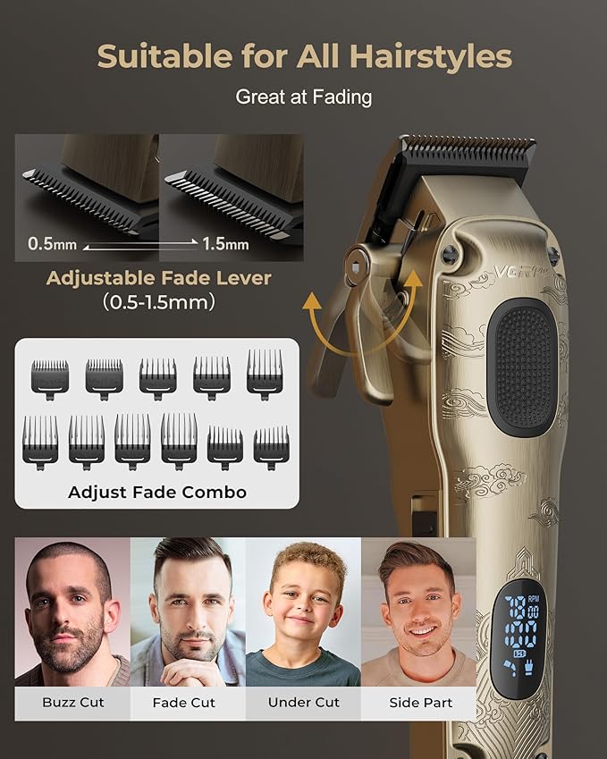 VGRPRO Hair Clippers for Men Professional, Cordless Clipper and Trimmer Set