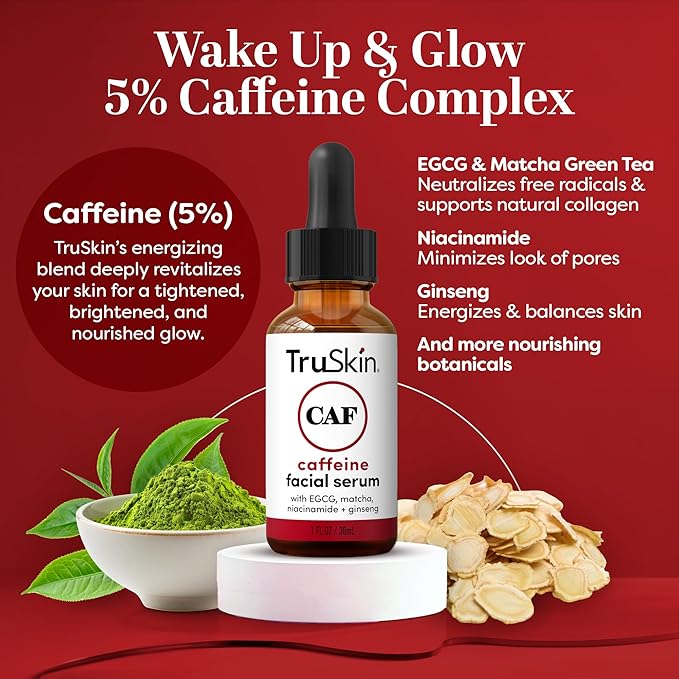 TruSkin Caffeine Face & Eye Serum for Dark Circles & Puffiness, 1 fl oz