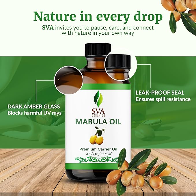 SVA Organic Marula Seed Carrier Oil with Dropper, 4 Fl Oz (118 ml)