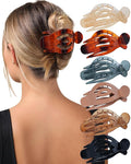 AWAYTR 6 Pack Large Flat Hair Clips for Women, 5 Inch Non-Slip Claw Clips