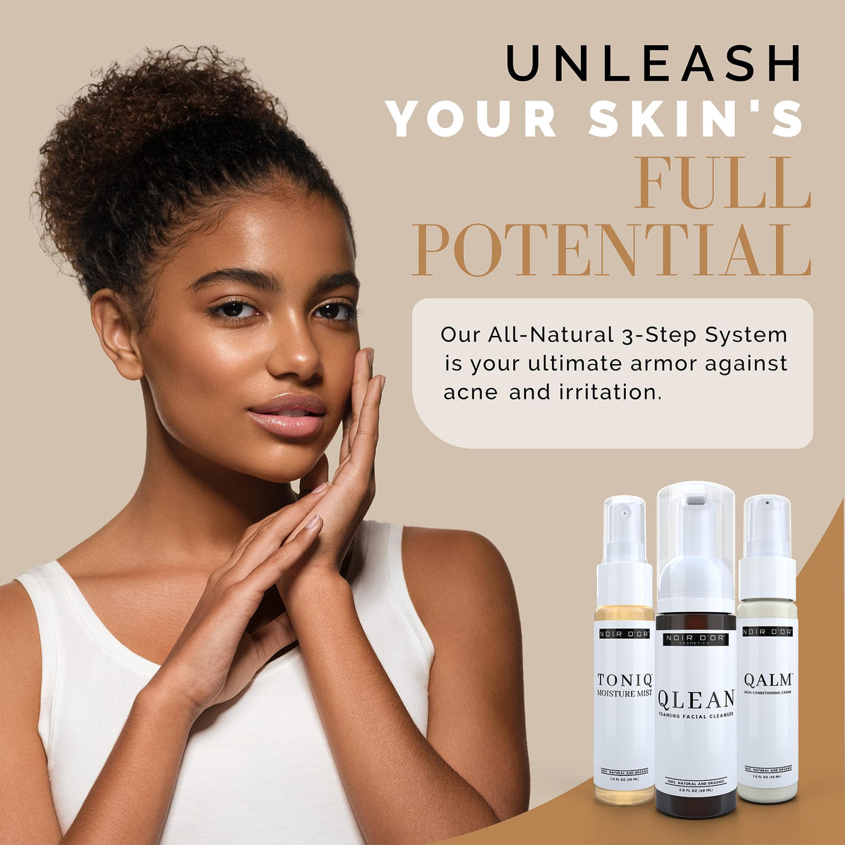 Noir D'or Acne Scar Treatment, Hyperpigmentation Treatment for Face, Normal to Oily Acne Skincare | Three Step Scar Repair Set for Acne Scars and Dark Spot Remover | Breakout Acne Treatment for Scars