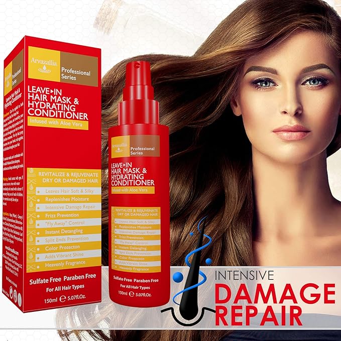 Arvazallia Leave-in Hair Mask & Conditioner Spray for Dry or Damaged Hair