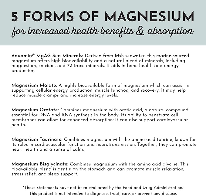 JUST INGREDIENTS Magnesium Complex - 5 Forms Sleep & Mood - 60 Capsules