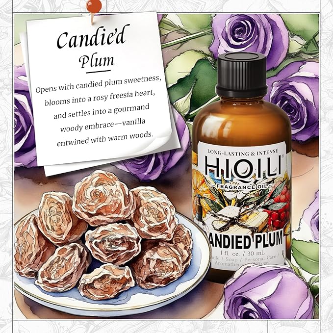 HIQILI Candied Plum Fragrance Oil for Diffuser, Candle & Soap