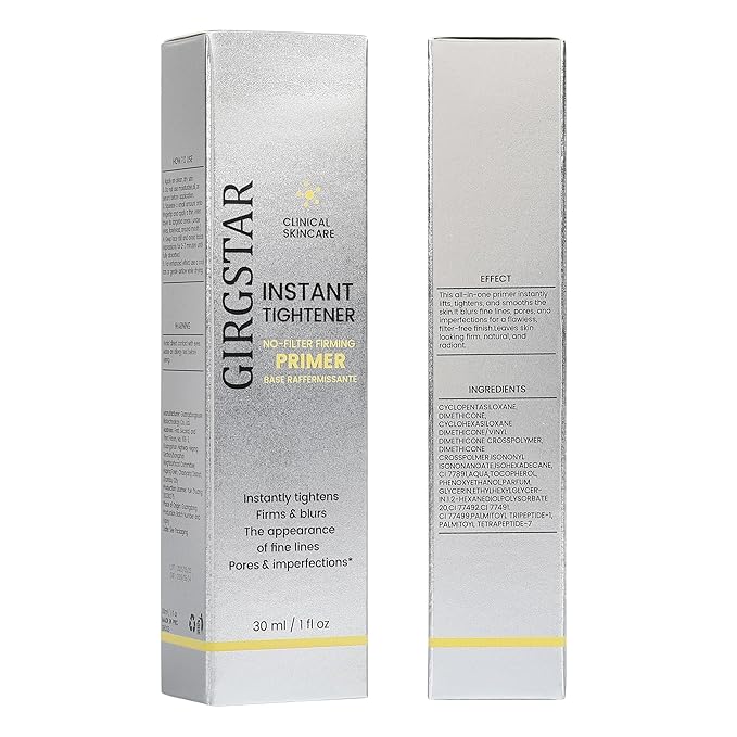 Girgstar Instant Face Blurring & Firming Primer for Face Before Makeup - Perfection Tightener Visibly Smooths the Look of Fine Lines, Wrinkles & Pores - Grips Makeup for Long Wear & Shine Control