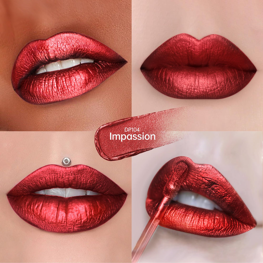 3Pc Lipstick Set for Women Metallic Lipstick Red Burgundy Pink Lipsticks