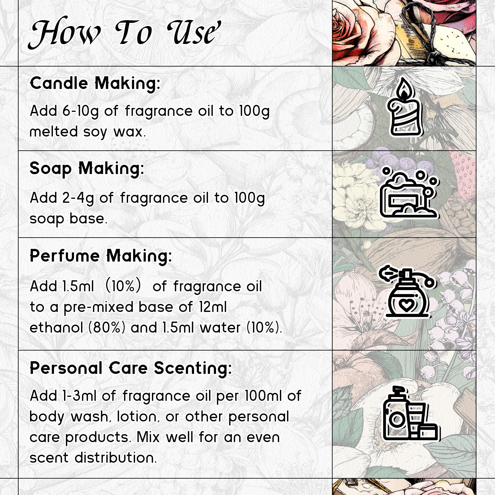 HIQILI Floral Veil Fragrance Oil for Candle, Soap & Diffuser