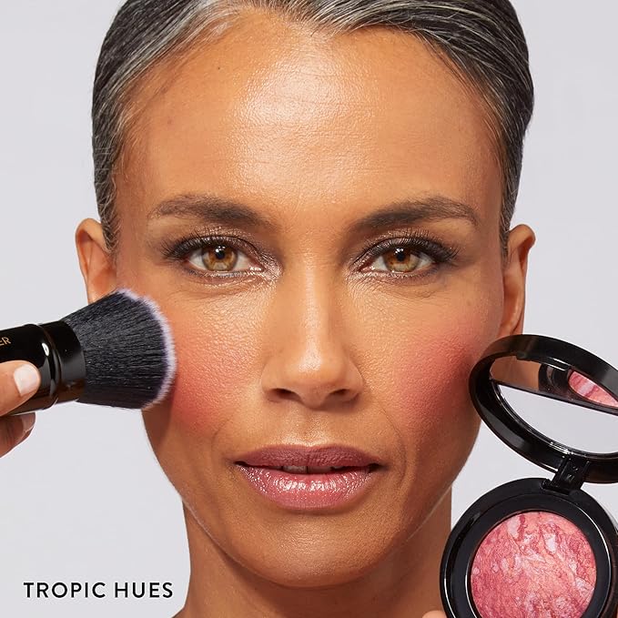 LAURA GELLER NEW YORK Baked Blush-n-Brighten for Mature Skin - 02 Tropic Hues - Powder Blush Won't Settle into Fine Lines - Buildable Natural Finish – Longlasting Formula - Made in Italy