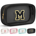 YOOLIFE Initial Birthday Gifts for 3 4 5 6 7 8 9 10 11 12 13 Year Old Girls Clear Makeup Bag Cosmetic Travel Beach Bag Car Organizer Essentials for Women | Teacher Appreciation Gifts for Teacher M
