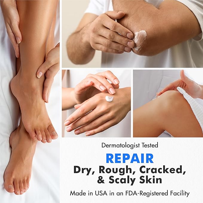 Ebanel Urea Cream 40% plus Salicylic Acid 2% for Dry Cracked Feet Skin, 6PK