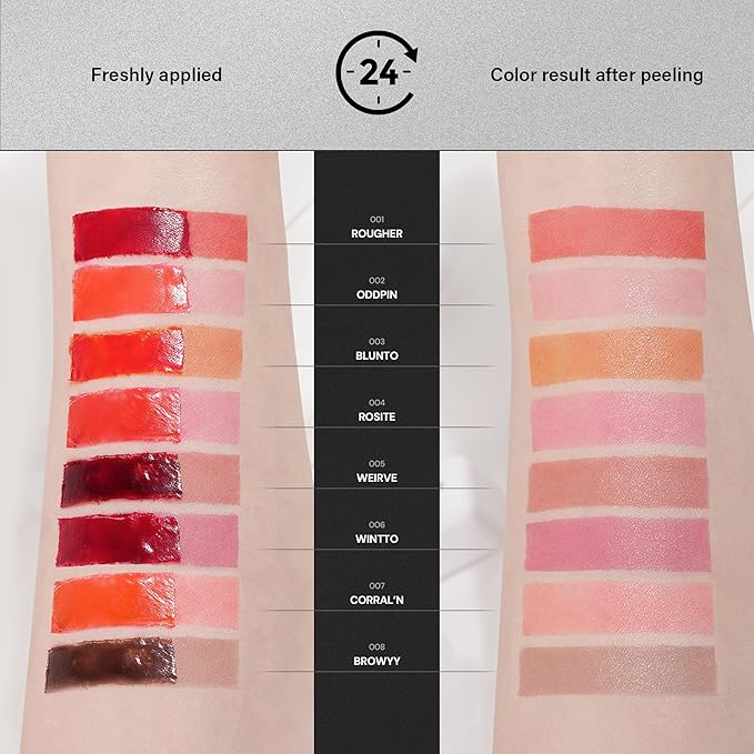 Liptique Korean Lip Stain Peel Off - 24 Hour Long Lasting Lip Tattoo, Waterproof & Transfer Proof, Nourishing & Hydrating Lip Tint for Women, Instant Plumping Lip Tints Peel Off (005 WEIRVE)