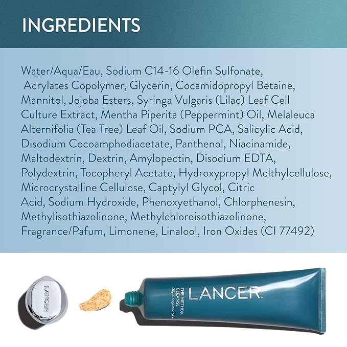 Lancer Skincare | The Method: Cleanse Face Cleanser | Salicylic Acid Face Wash | Gentle Daily Cleanser for Oily Congested Skin | Pore Cleansing Formula | Dermatologist Developed | 4.05 fl oz