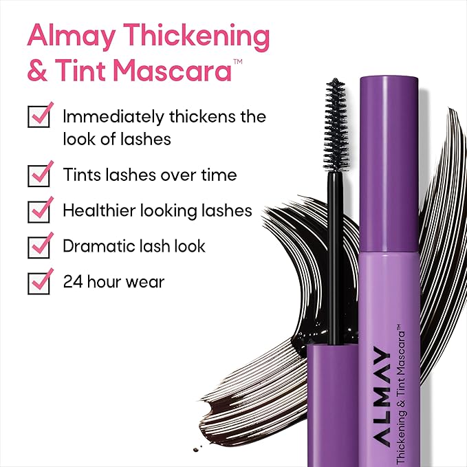 Almay Thickening & Tint Mascara, 402 Black, 2 Pack