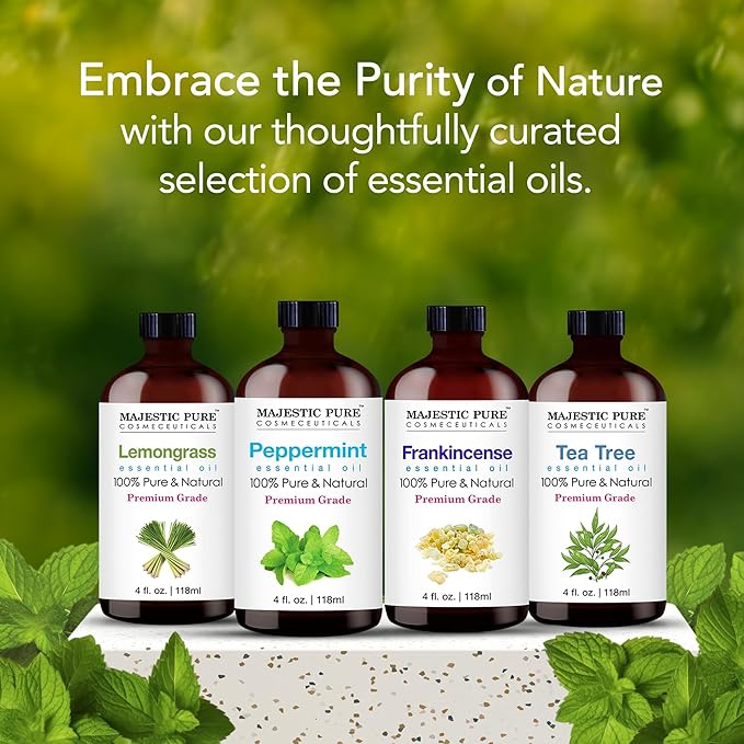 Majestic Pure Peppermint Essential Oil for Diffuser - 4 Fl Oz