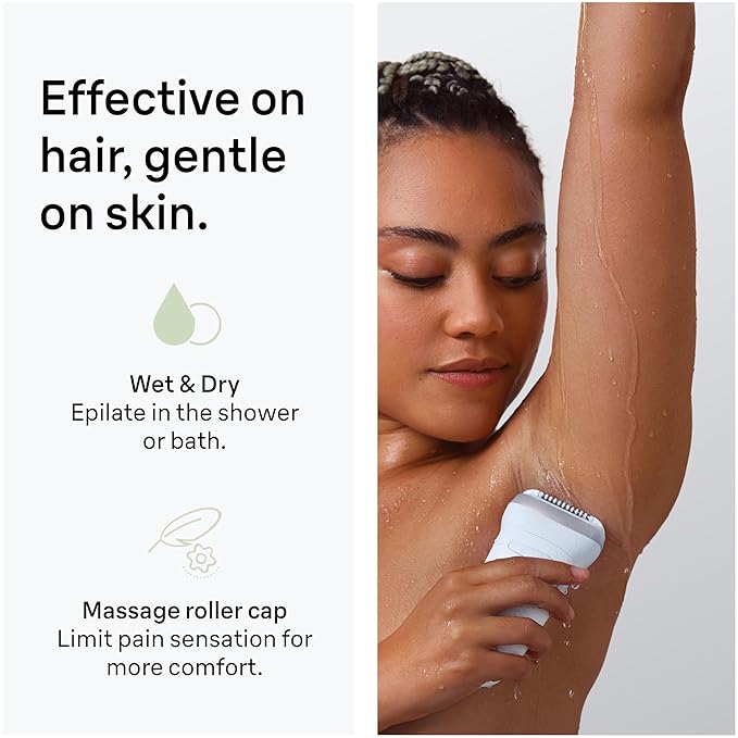 Braun Silk-épil 7 Epilator, Wet and Dry, Wide Head, Includes Venus Intimate Razor, Shaver Head and Trimmer Comb, SE7-141