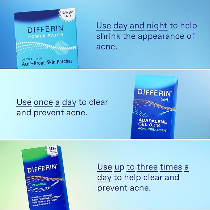 Differin Acne Treatment Pimple Patches, Salicylic Acid & Centella, 36 ct