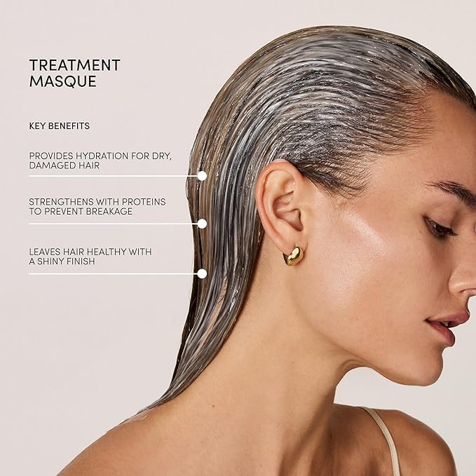 OUAI Fine to Medium Hair Treatment Mask - Lightweight Deep Conditioning Hair Mask with Shea Butter, Keratin & Panthenol - Helps Hydrate, Fight Frizz, Strengthen & Repair Damage (8 oz)