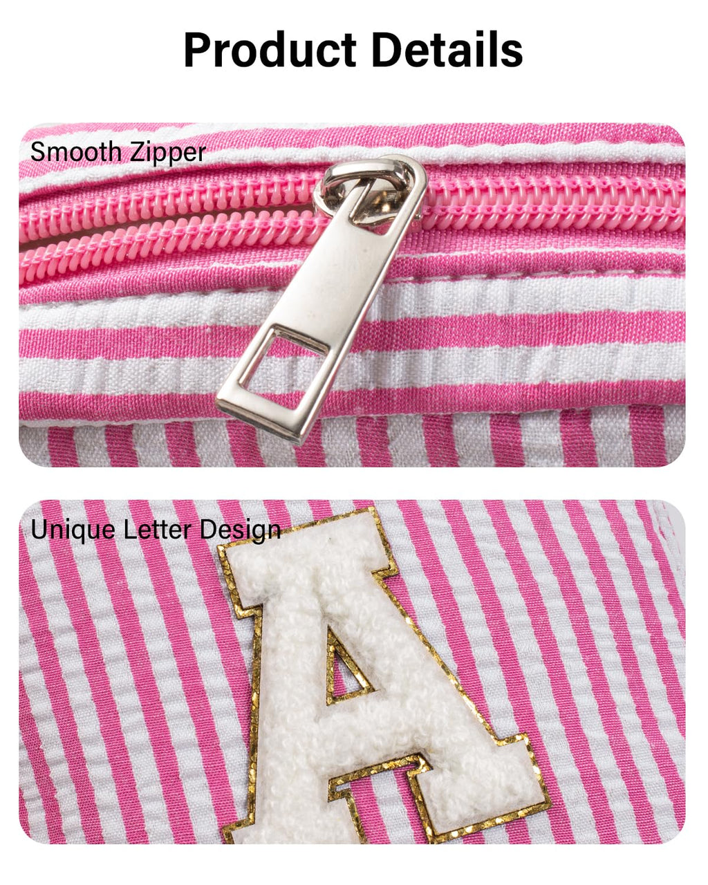 LETGO Gifts for Girls Teen Girl - Pink Preppy Makeup Bag Best Friend Birthday Gifts Teacher Gifts for Women Wedding Gifts Bridesmaid Gifts Daughter Teacher Wife Gifts Teen Girl Gifts R