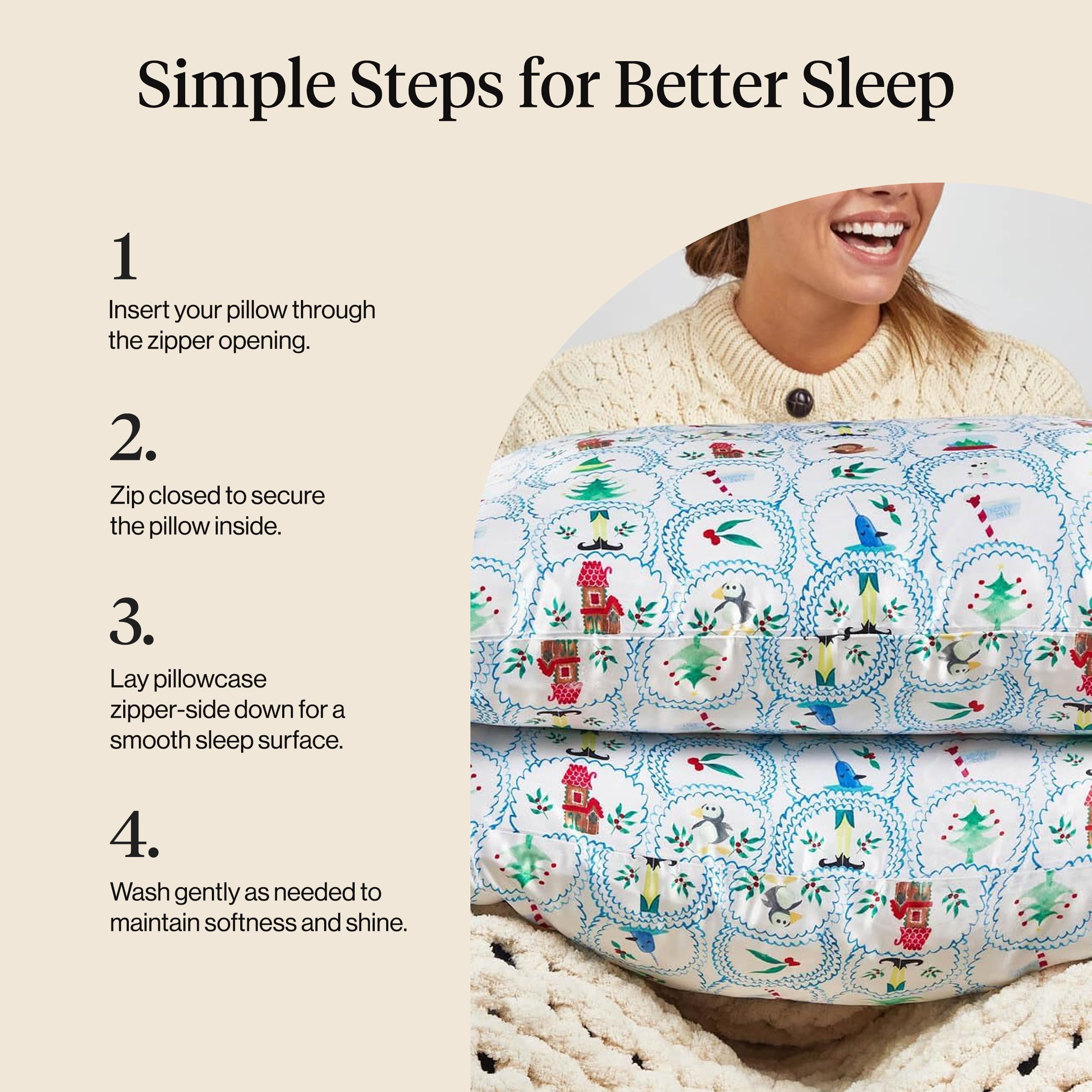 Kitsch x Elf North Pole Satin Pillowcase - Standard Size 19x26