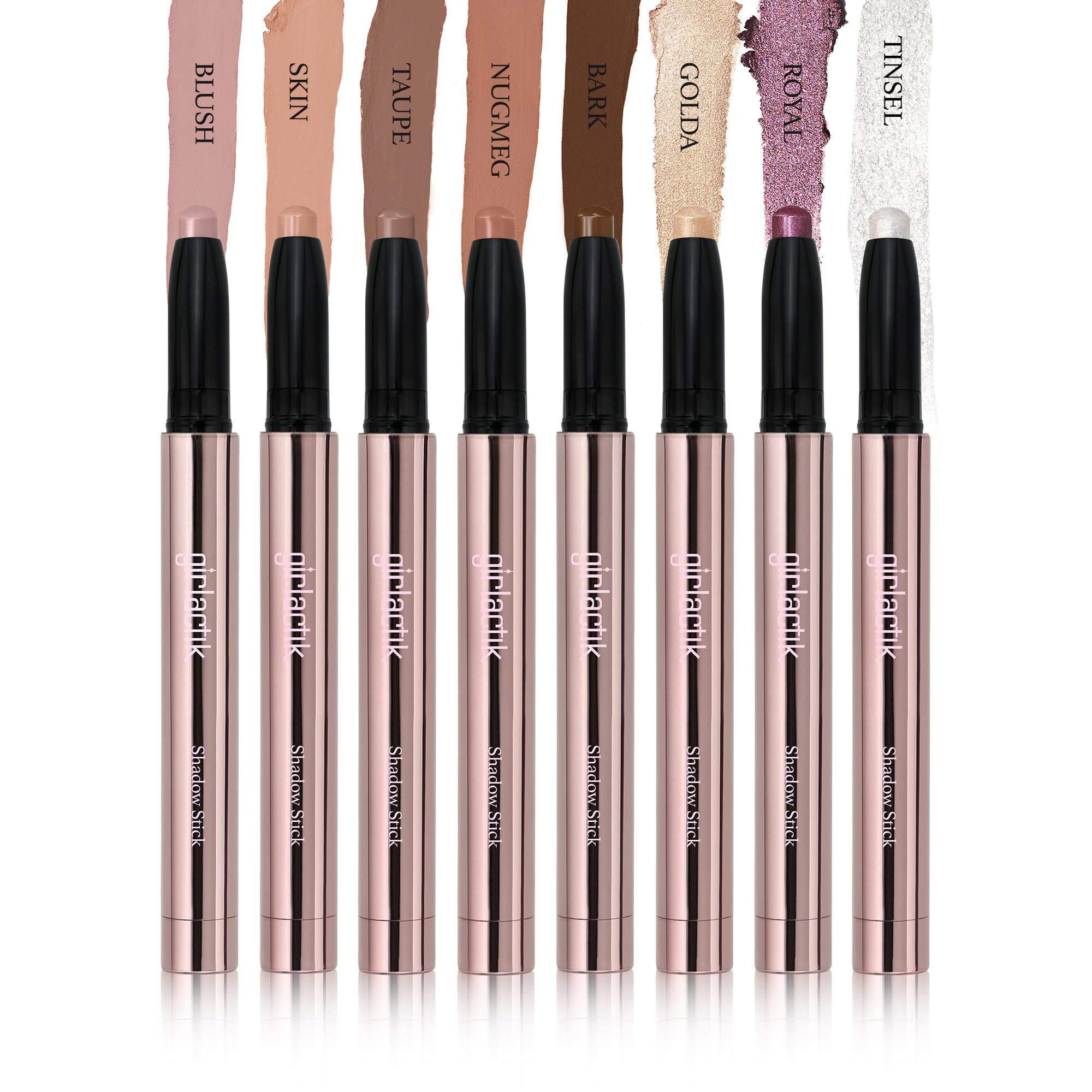 Girlactik Shadow Stick – Long-Wearing Cream Eyeshadow Stick, Blendable & Smudge-Resistant Eye Makeup – Vegan, Cruelty-Free, Easy One-Swipe Application (Blush)